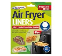 Sealapack Air Fryer Liners, Round 20cm, 40 Sheets - Non Stick, White