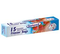 Sealapack Extra Large Freezer Bags, Resealable & Reuseable Pack Of 15 Bags