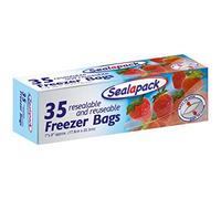 Sealapack Food And Freezer Bags, Resealable & Reuseable Pack Of 35 Bags