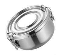 Sealed 304 Stainless Steel Steaming Bowl with Buckle Lid, Food Storage Container for Home Kitchen Rice and Freezing(18CM)