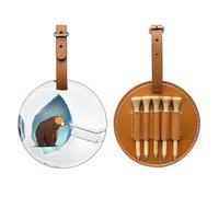 Sealed brown bear Brown Printed golf tee storage bag - portable design, easy to organize tee