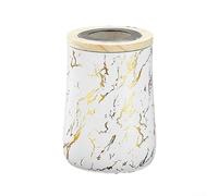 Sealed Coffee Jar Made of Stainless Steel for Storing Coffee Beans Tea Sugar Flour Nuts Rice Snacks, Includes Spoon and Features Wooden Trim Lid (White gold)