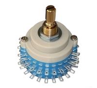 Sealed Rotary Wave Band Switch 2x24 Position, 2 Layer Double-Row Pin, 29mm Diameter for Audio Volume Control and Circuit DIY Projects, Blue(Plum branch handle)