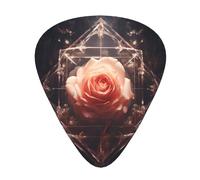 Sealed White Rose Printed pick set - 12 pieces, thin, medium and thick guitar picks, suitable for guitar, bass, electric guitar and ukulele
