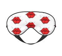 Sealed with a Kiss Red Lip Eye Mask Sleep Mask Light BlockBlindfold Night Eyes Cover Soft Pressure-Free Eyeshade with Elastic Strap for Home Travel Office Nap Yoga