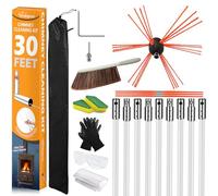 Sealegend 30 Feet Chimney Sweep Kit Chimney Brush Chimney Cleaning Kit and Rotary Chimney Cleaning System Fireplace Brush Tool with 9 Nylon Flexible Rods