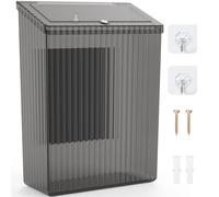 Sealegend Magnetic Trash Can with Lid, Space Saving Lint Bin Black