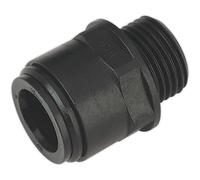 Sealey CAS15SA Straight Adaptor 15Mm 1/2inBsp Pack Of 2 (John Guest Speedfit® - Pm011514E)