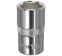 Sealey 1/2" Drive Hexagon WallDrive Socket Metric 1/2" 16mm