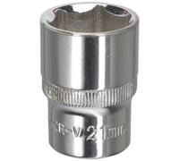 Sealey SP1221 Walldrive® Socket 21Mm 1/2inSq Drive Fully Polished