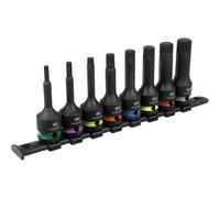 Sealey Premier Spline Impact Socket Bit Set 8pc 1/2"Sq Drive