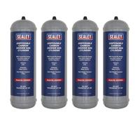 Sealey 1.3kg Disposable Carbon Dioxide Gas Cylinder - Pack of 4