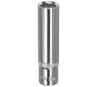 Sealey 1/4" Drive Polished Deep Hexagon WallDrive Socket Metric 1/4" 9mm