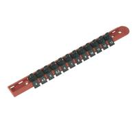 Sealey Ak1412 Socket Retaining Rail With 12 Clips 1/4Sq Drive