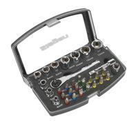 Sealey 1/4"Sq Drive Socket & Colour-Coded Bit Set 31pc - S01036