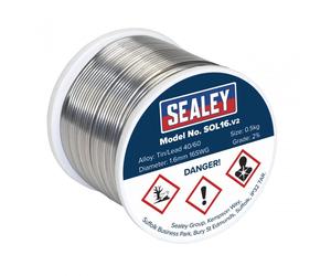 Sealey 1.6mm Solder Wire Quick Flow 16SWG 0.5kg Reel SOL16 Soldering W
