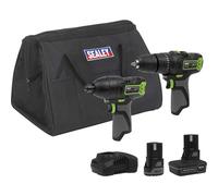 Sealey 2 x 10.8V SV10.8 Series Combi Drill & Impact Driver Kit