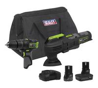 Sealey 10.8v Cordless Combi Drill and Multi Tool Kit 1 x 2ah & 1 x 4ah Li-ion Charger Bag