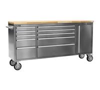 Sealey 10 Drawer Mobile Stainless Steel Tool Cabinet and End Cupboard Stainless Steel