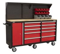 Sealey 10 Drawer Mobile Workstation and Pegboard Panel