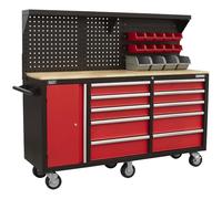 Sealey Mobile Workstation AP6310 – 10-Drawer with Pegboard Panel