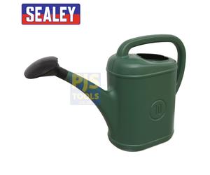 Sealey 10 litre 2 gallon green plastic watering can rose diffuser head 10 lt 10L