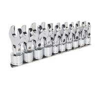 Siegen Flexible Crow's Foot Open End Spanner Set 10pc 3/8"Sq Drive Metric