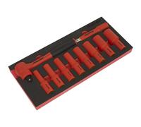 Sealey 10 Piece 1/2" Drive VDE Insulated Socket Set in Module Tray