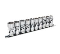 Sealey AK2710 Universal Joint Socket Set 10Pc 3/8inSq Drive 6Pt Walldrive® Metric