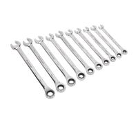 Sealey 10 Pieces Extra-Long Metric Combi Ratchet Spanner Set 144 Teeth AK63914