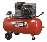 Air Compressor 100L Belt Drive 3hp with Cast Cylinders & Wheels