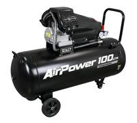 Sealey 100L V-Twin Direct Drive Air Compressor 3hp 230V 13A Portable SAC10030VA