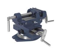 Sealey 100mm Compound Cross Vice With Replaceable Steel Jaws Scale On Base Cv4