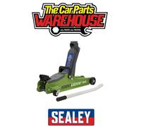 Sealey 2 Tonne Trolley Jack, Car Jack, Low Profile Short Chassis - High Visibility Green - 1020LEHV