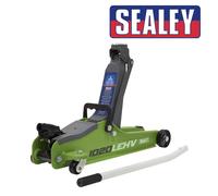 Sealey Trolley Jack 1020LEHV - 2 Tonne Low Profile Short Chassis - Hi-Vis Green