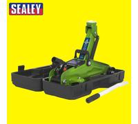 Sealey 1050CXDHV Trolley Jack 2tonne 1050CXD Hi-Vis WITH Storage Case Boot Size