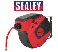 SEALEY 10m Automatic Recoil Rewind Wall Mounted Air Compressor Hose Reel, SA821