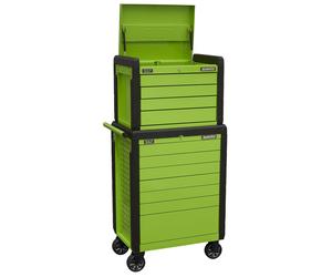 Sealey 11 Drawer Combo Topchest & Roll Cabinet Ball-Bearing Slides Steel Green