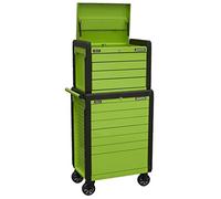 Sealey 11 Drawer Push-To-Open Topchest & Rollcab Combination/Tool Chest on Wheels - Green - APPDSTACKG