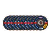 Sealey 115mm Aluminium Oxide Flap Discs 120Grit 22mm Bore - Pack 10
