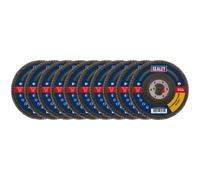 Sealey 115mm Aluminium Oxide Flap Discs 60Grit 22mm Bore - Pack of 10