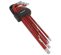 Sealey Ball-End Hex Key Set AK7164 – 11pc Anti-Slip Extra-Long Metric