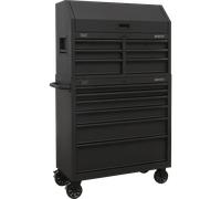 Sealey 12 Drawer Roller Cabinet Tool Chest Combination and Power Bar Black