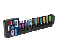 Multi-Coloured Socket Set 12pc 1/4"Sq Drive 6pt WallDrive® Metric