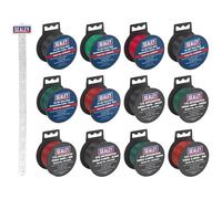 Sealey Automotive Cable Set Clip Strip Deal – 12 Piece Wiring Spool Set with Storage Hanger