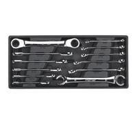 Sealey Tbt13 Tool Tray with Flare Nut and Ratchet Ring Spanner Set 12Pc