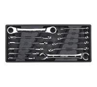 Sealey Tbt13 Tool Tray with Flare Nut and Ratchet Ring Spanner Set 12Pc