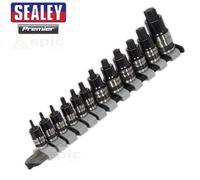 Sealey AK6228B 12pc 1/4", 3/8" & 1/2"Sq Drive Stubby TRX-Star* Socket Bit Set