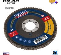 Sealey 120Grit Flap Discs Aluminium Oxide 115mm 22mm Bore - Pack of 10