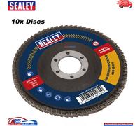 Sealey 120Grit Flap Discs Aluminium Oxide 115mm 22mm Bore - Pack of 10